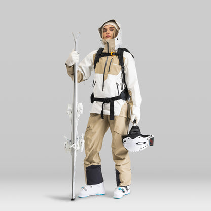 Bergans Oppdal 3L Shell Anorak Unisex Arctic White / Sandstone