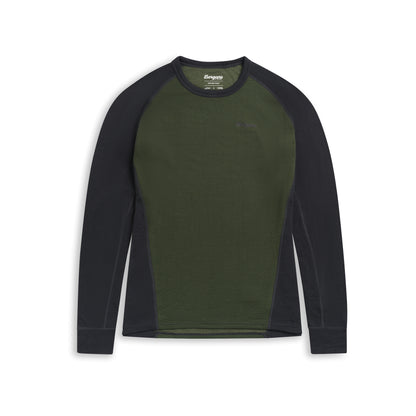Bergans Inner: Dual Merino Long Sleeve Men Pine Forest / Dark Shadow Grey