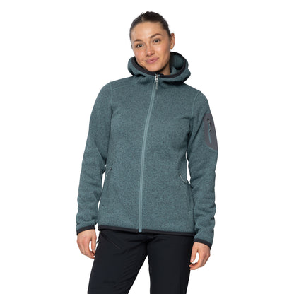 Bergans Kamphaug Knitted Women Hoodie Grey Sage