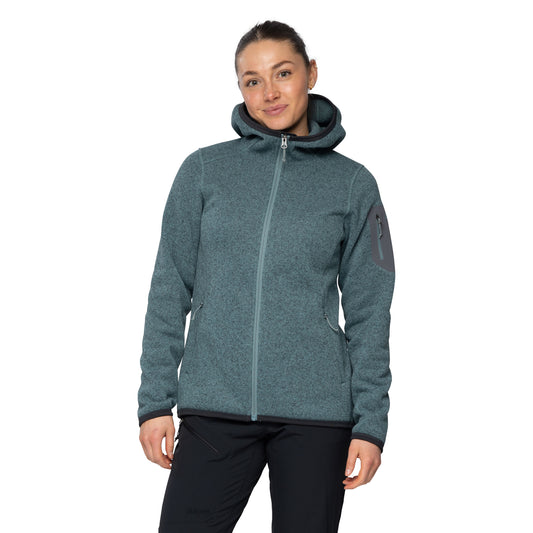 Bergans Kamphaug Knitted Women Hoodie Grey Sage