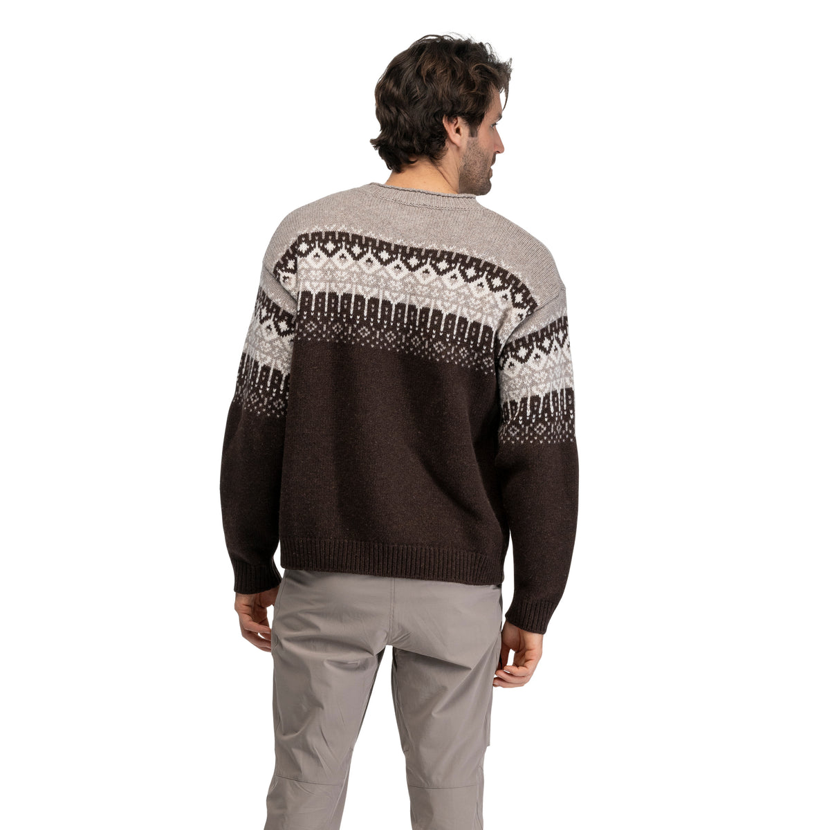 Bergans Steiro Knitted Wool Jumper Dark Chocolate / Creme