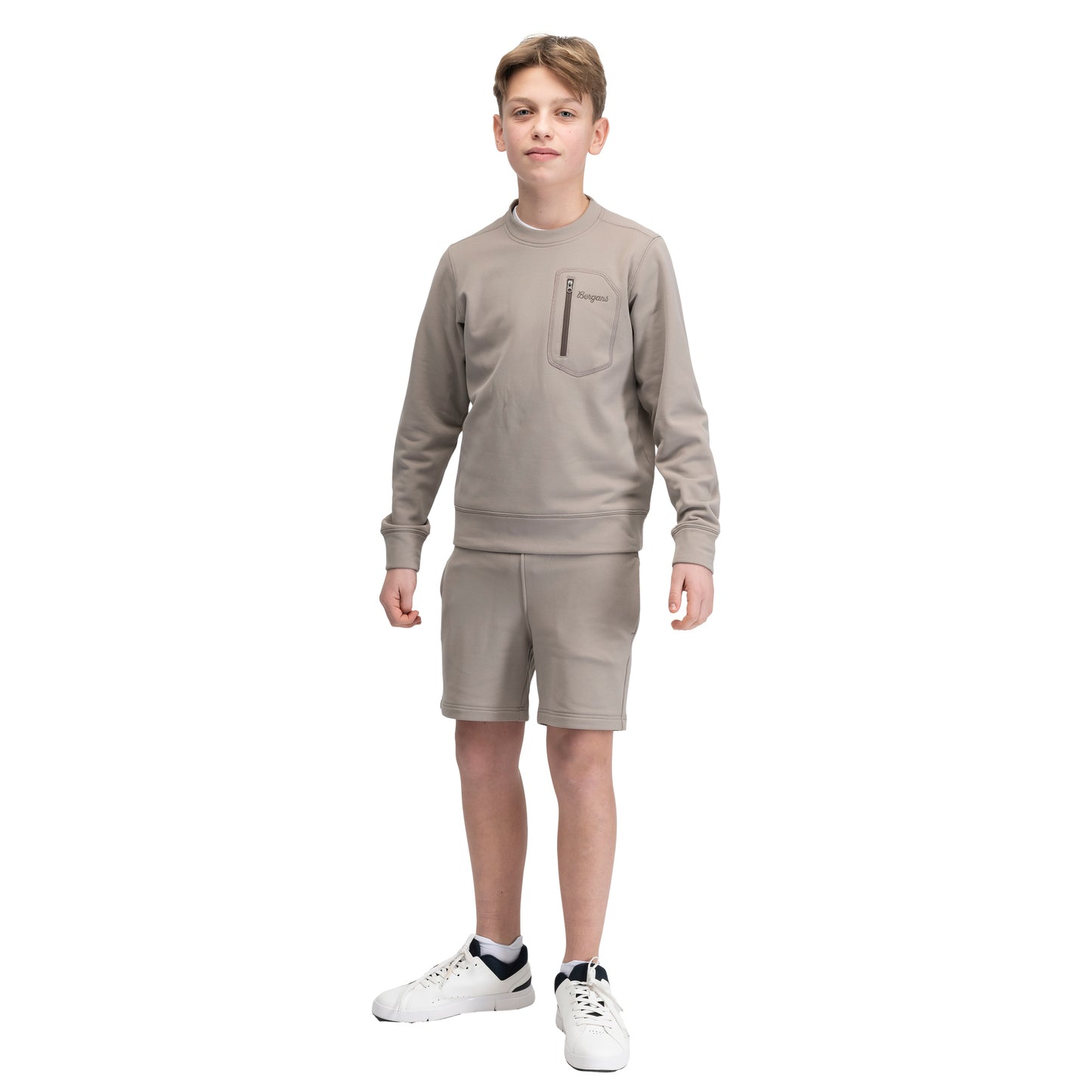 Bergans Midtli Midlayer Sweatshirt Junior Rock Taupe