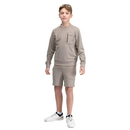 Bergans Midtli Midlayer Sweatshirt Junior Rock Taupe