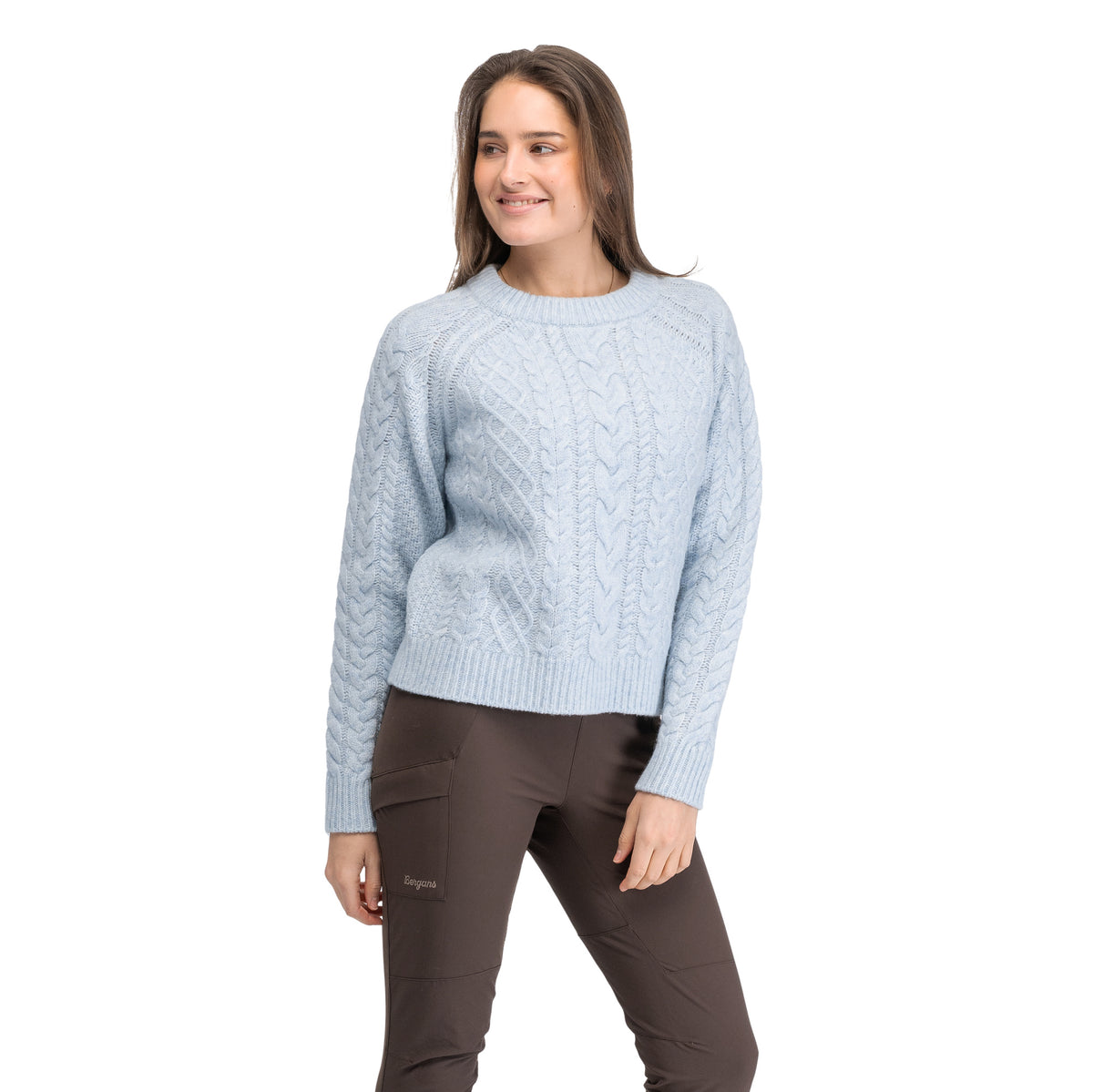 Bergans Lofoten Knitted Wool Jumper Women Light Dusty Blue