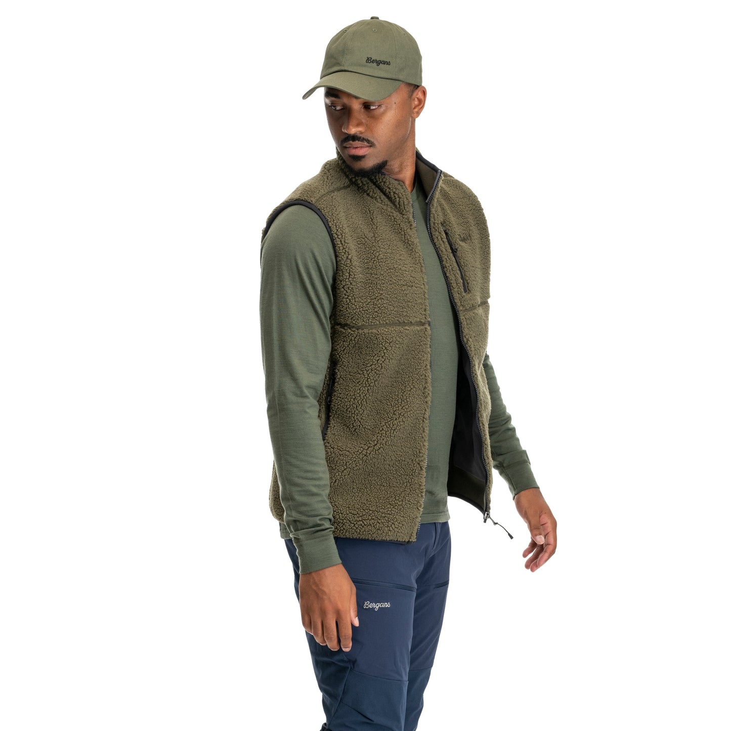 Bergans Lunnan Pile Fleece Vest Men Pine Forest