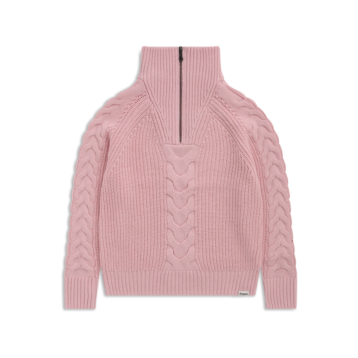 Bergans Milde Knitted Wool Half Zip Women Faded Pink