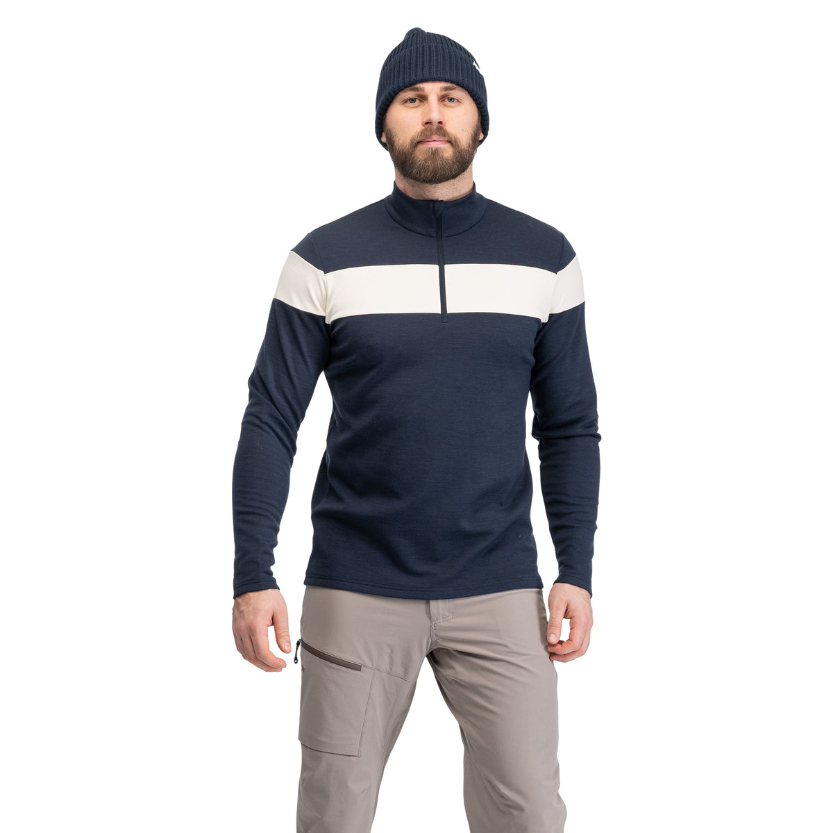 Bergans Uldal Wool Half Zip Men Dark Navy / Creme