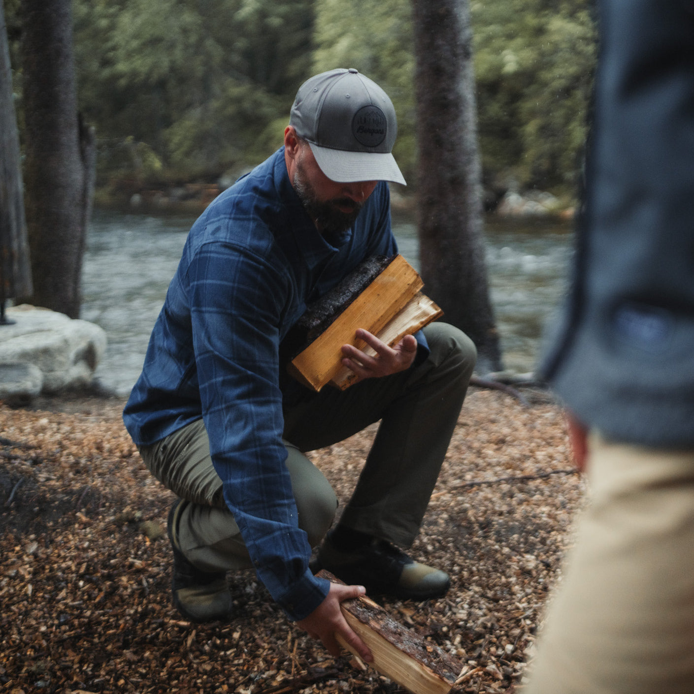 Bergans Nordmarka Flannel Shirt Men Granite Blue/Navy Blue Check