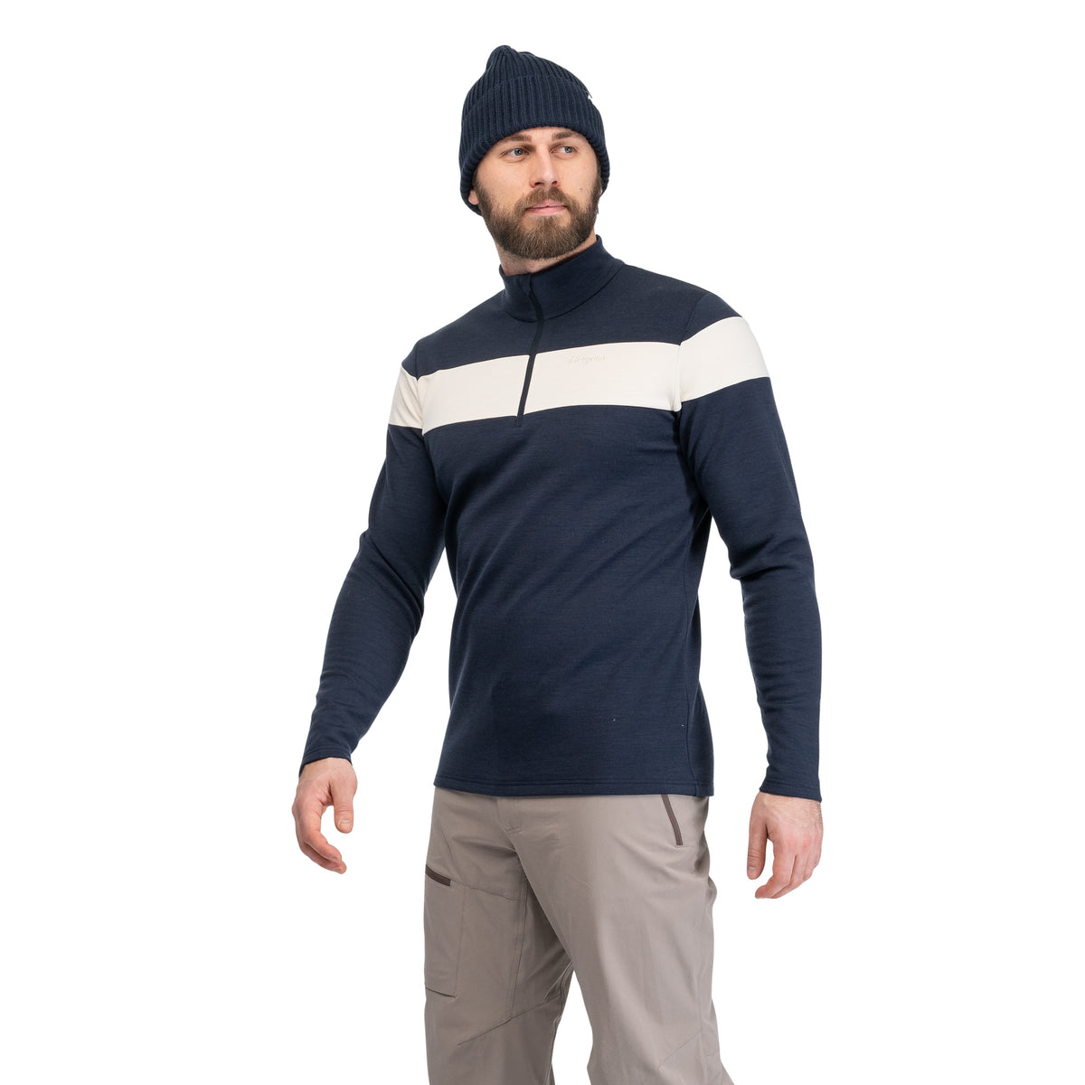 Bergans Uldal Wool Half Zip Men Dark Navy / Creme
