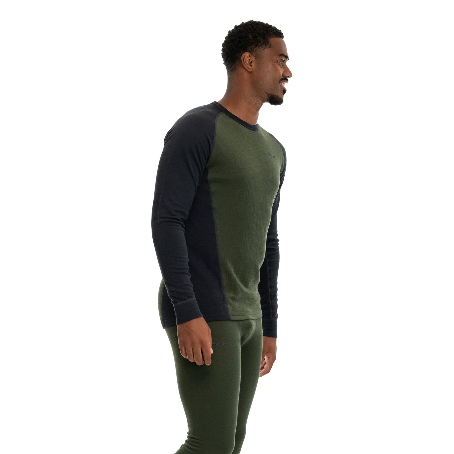Bergans Inner: Dual Merino Long Sleeve Men Pine Forest / Dark Shadow Grey
