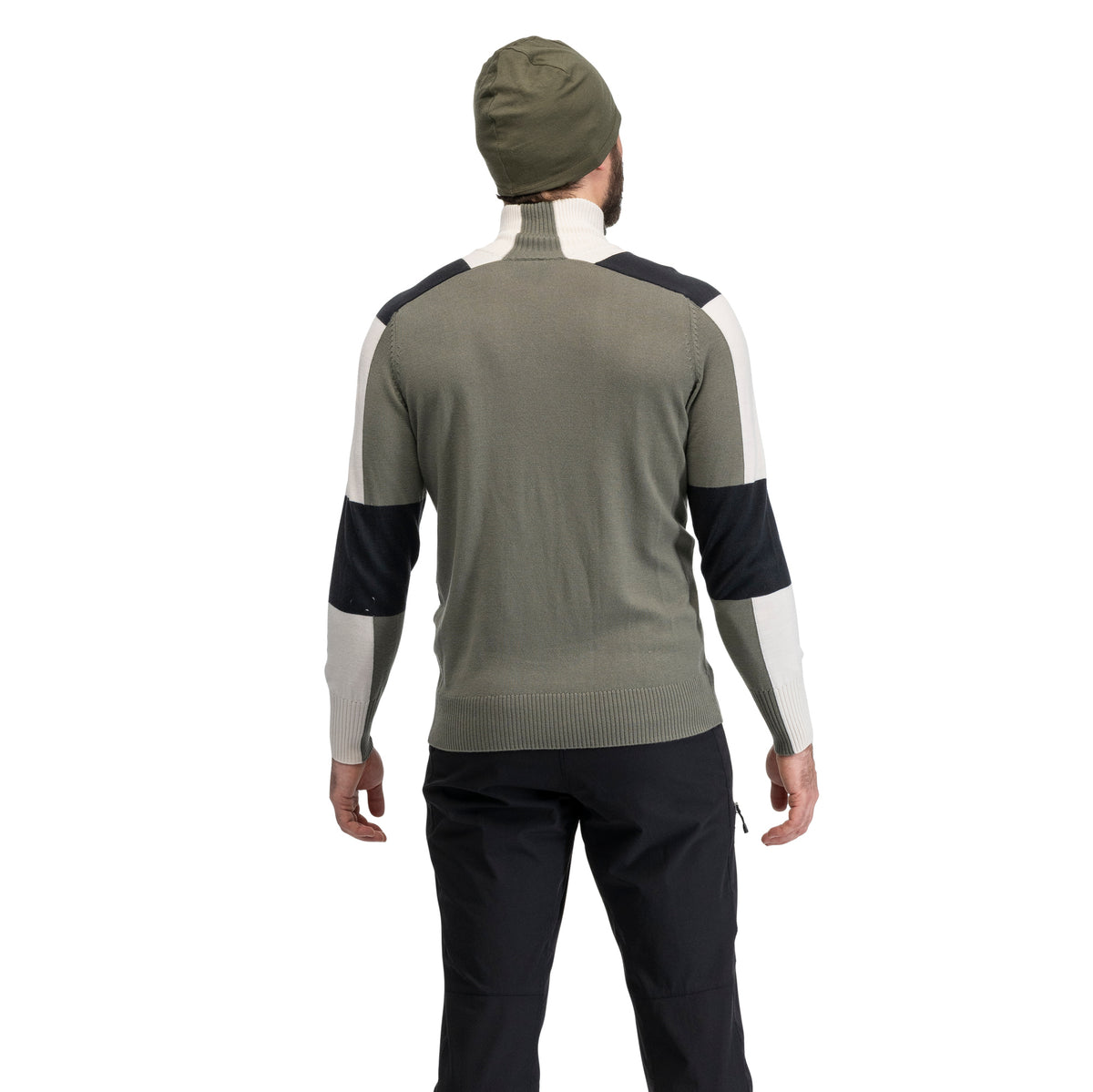 Bergans Lyderhorn Wool Half Zip Men Green Mud / Dark Shadow Grey