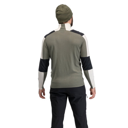 Bergans Lyderhorn Wool Half Zip Men Green Mud / Dark Shadow Grey