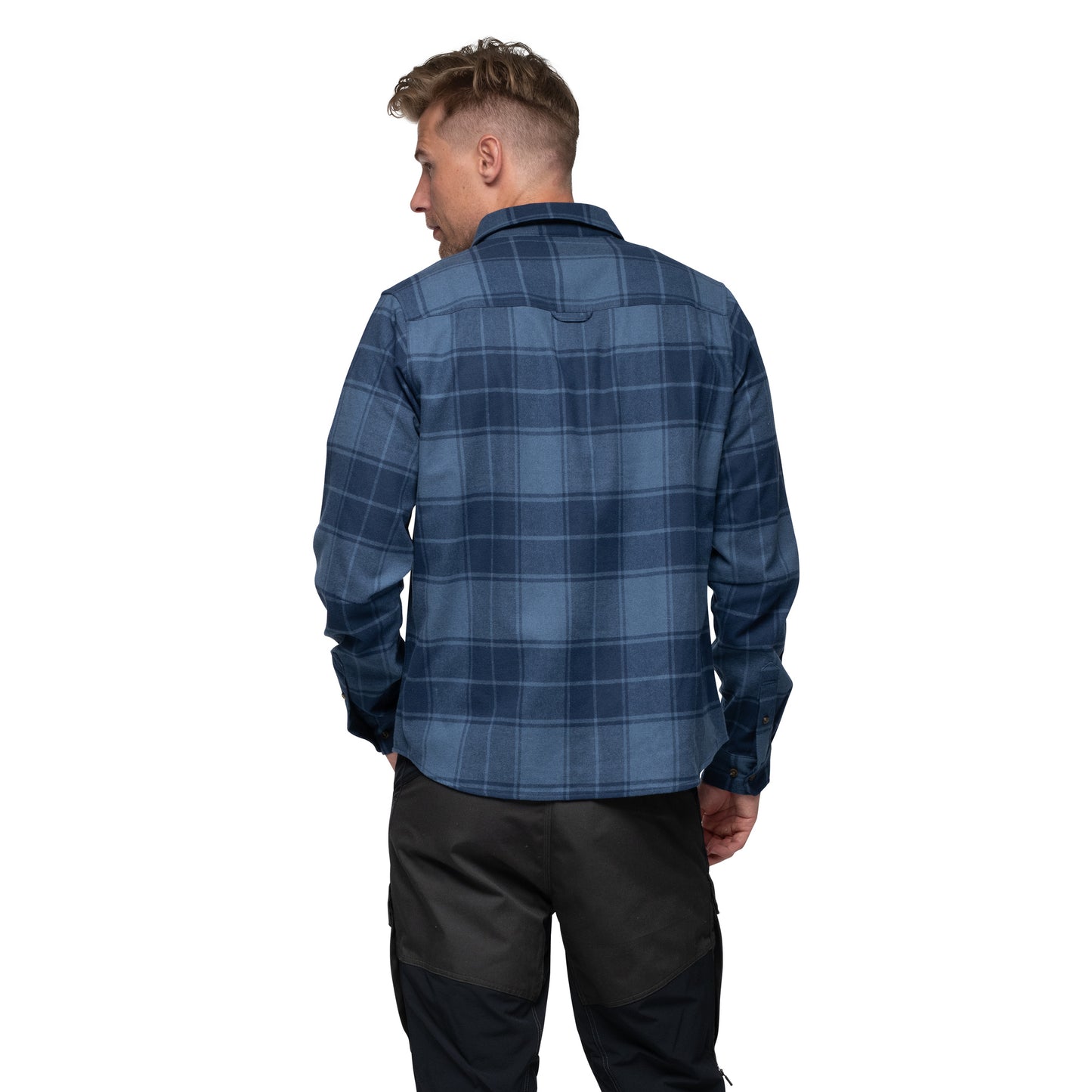 Bergans Nordmarka Flannel Shirt Men Granite Blue/Navy Blue Check