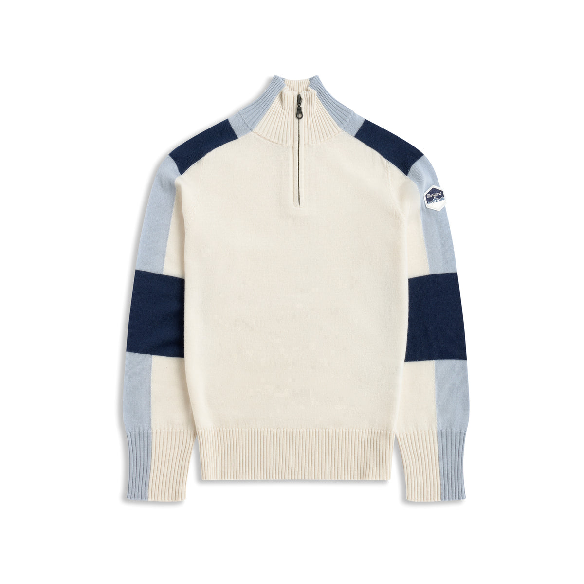 Bergans Lyderhorn Wool Half Zip Women Creme / Navy Blue