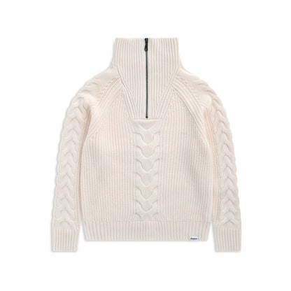 Bergans Milde Knitted Wool Half Zip Women Creme