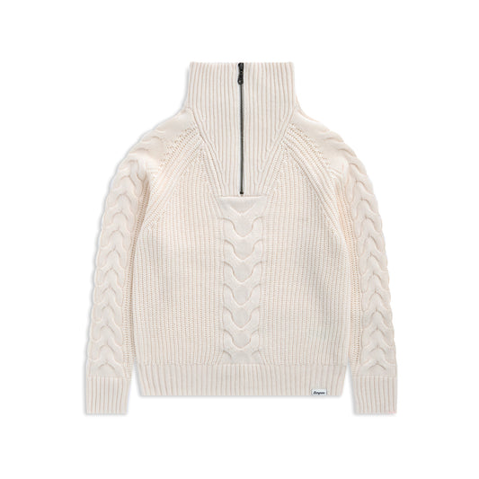 Bergans Milde Knitted Wool Half Zip Women Creme
