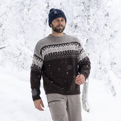 Bergans Steiro Knitted Wool Jumper Dark Chocolate / Creme