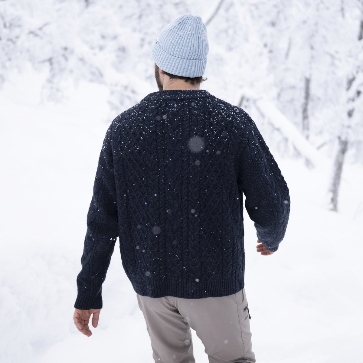 Bergans Lofoten Knitted Wool Jumper Men Dark Navy