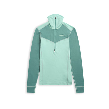 Bergans Inner:Dual Merino Half Zip Women Mint Crush/Dark Mint Crush
