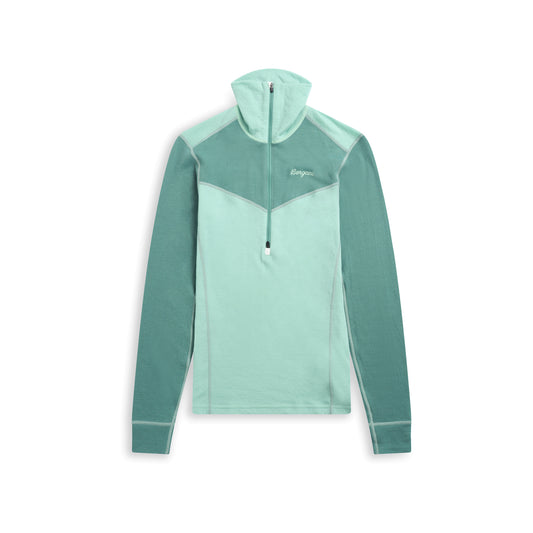 Bergans Inner:Dual Merino Half Zip Women Mint Crush/Dark Mint Crush