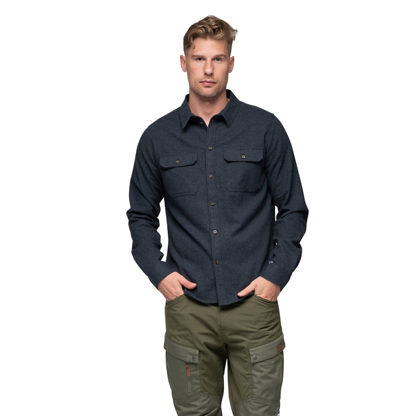 Bergans Nordmarka Flannel Shirt Men Navy Blue