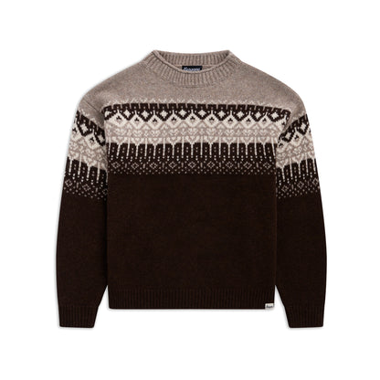 Bergans Steiro Knitted Wool Jumper Dark Chocolate / Creme