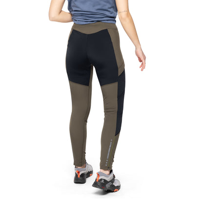 Bergans Fløyen Winter Tights Women Dark Green Mud / Black