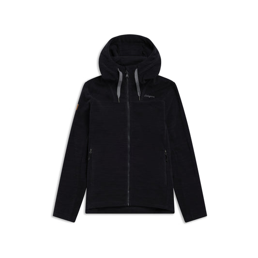 Bergans Hareid Fleece Hood Jacket Women Black
