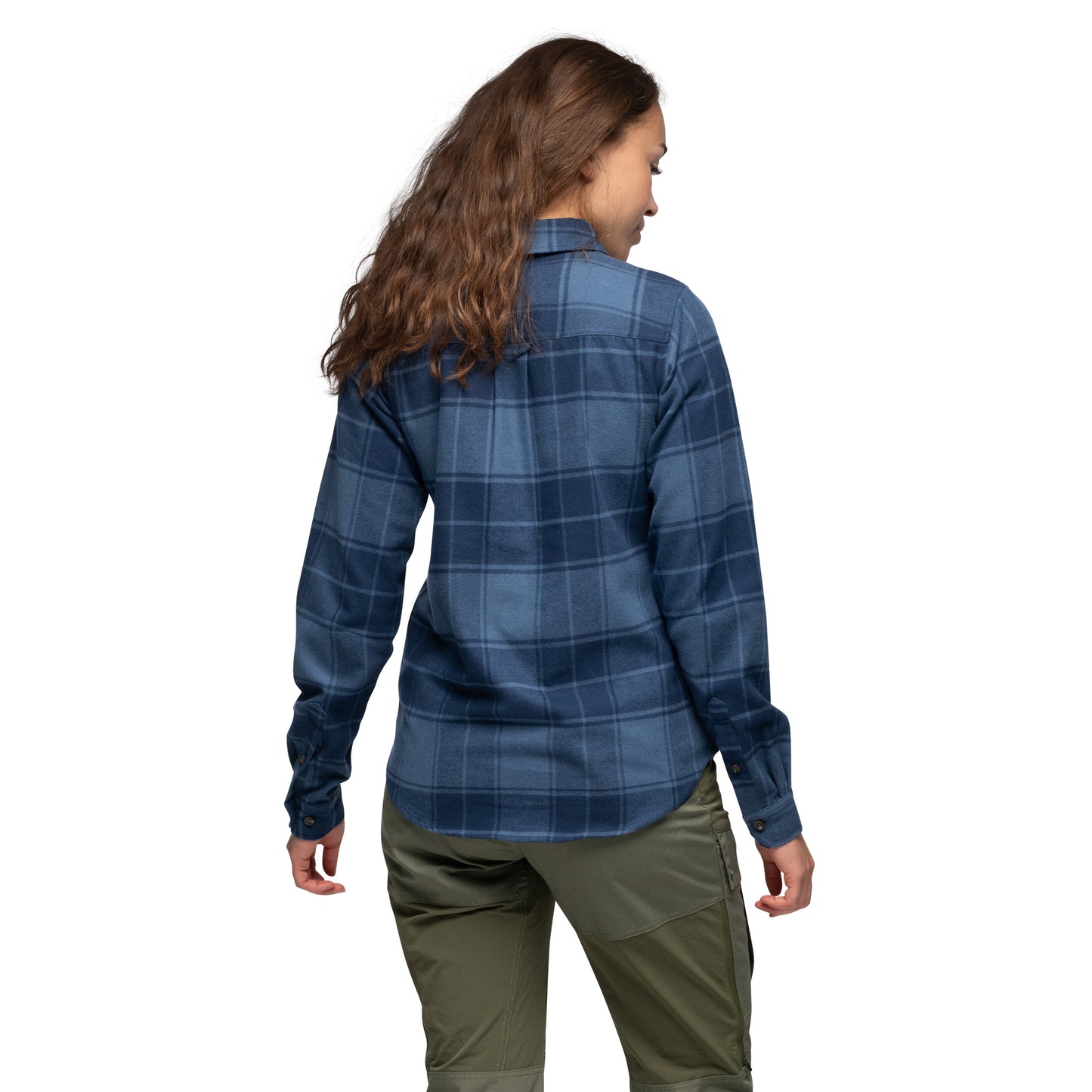 Bergans Nordmarka Flannel Shirt Women Granite Blue/Navy Blue Check