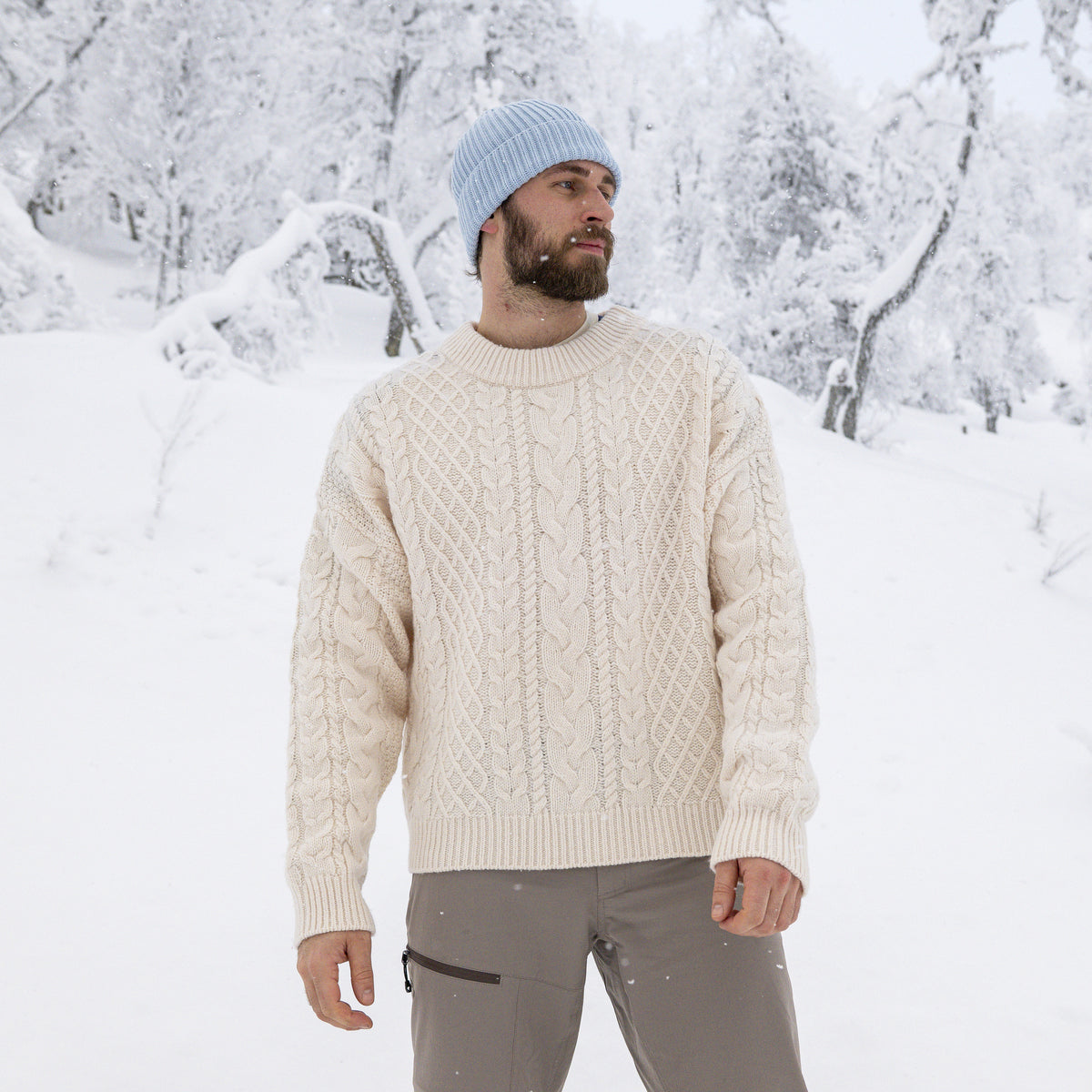 Bergans Lofoten Knitted Wool Jumper Men Creme