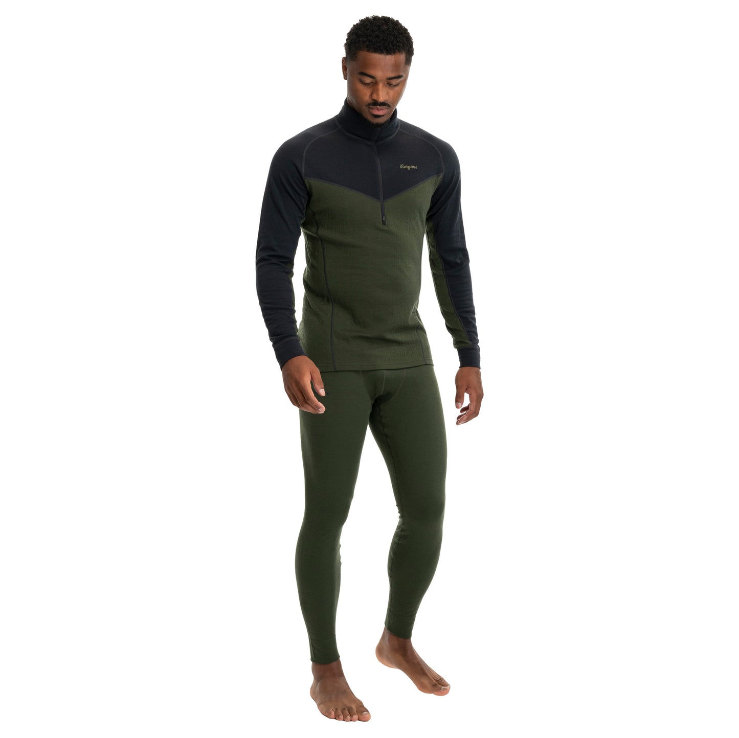 Bergans Inner:Dual Merino Half Zip Men Pine Forest/Dark Shadow Grey