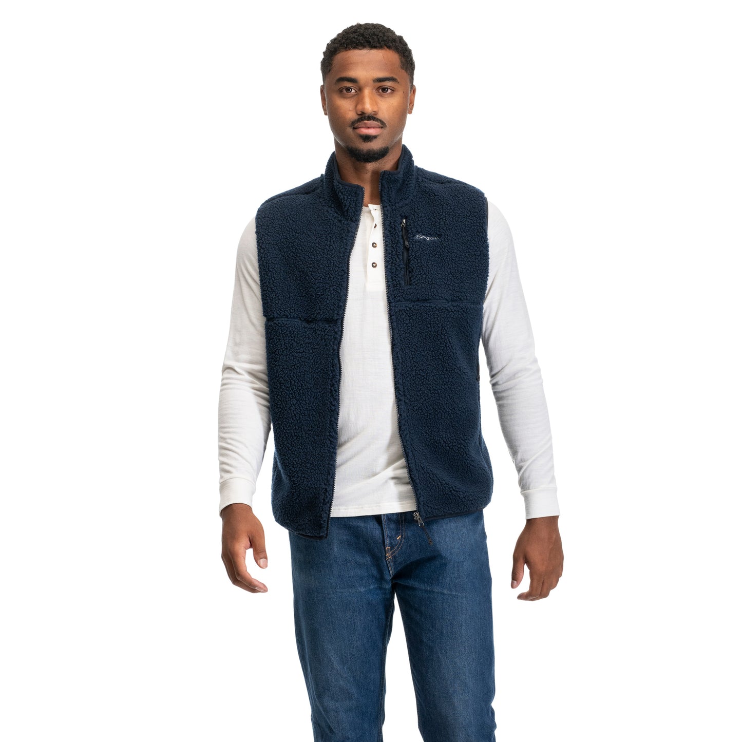Bergans Lunnan Pile Fleece Vest Men Navy Blue
