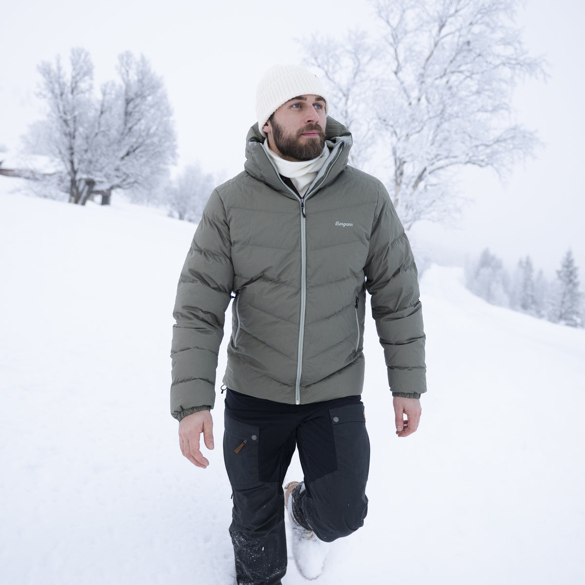 Bergans Garmo Down Hood Jacket Men Green Mud