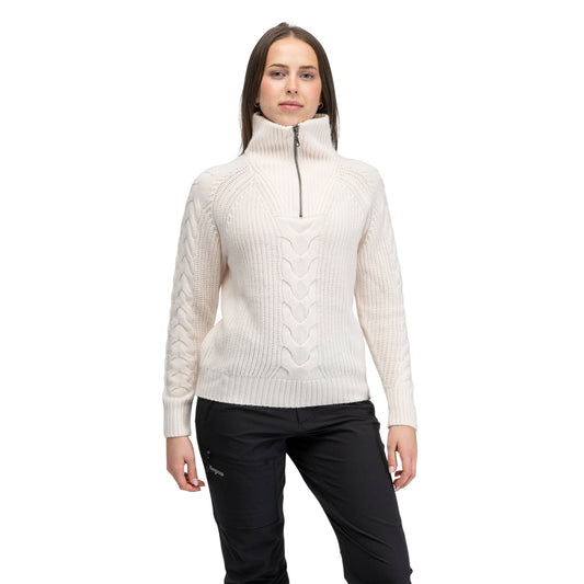 Bergans Milde Knitted Wool Half Zip Women Creme