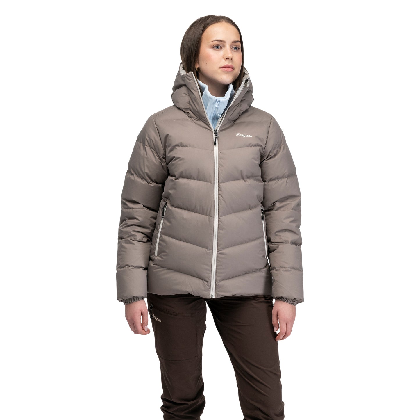 Bergans Garmo Down Hood Jacket Women Rock Taupe