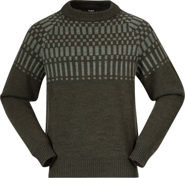 Bergans Nordmarka Merino Jumper Men Dark Green Mud/Light Green Mud