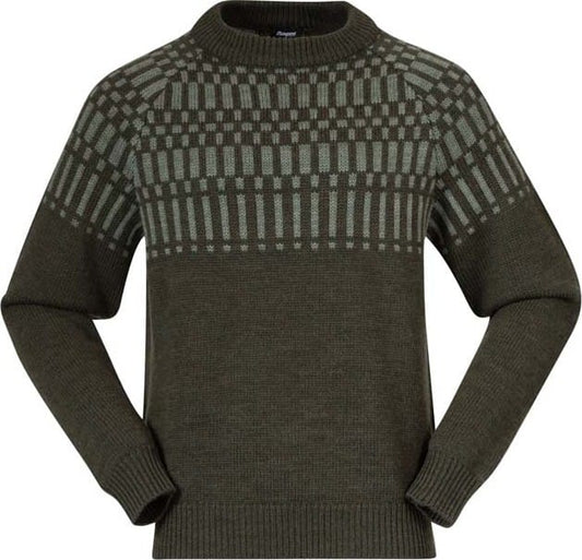 Bergans Nordmarka Merino Jumper Men Dark Green Mud/Light Green Mud