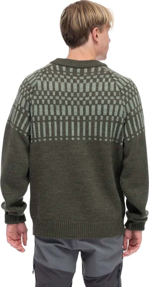 Bergans Nordmarka Merino Jumper Men Dark Green Mud/Light Green Mud