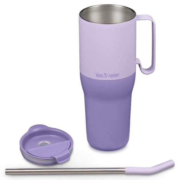 Klean Kanteen Rise Tumbler Flip Lid w Straw 1L Termosmugg Orchid Bloom - NatureLife