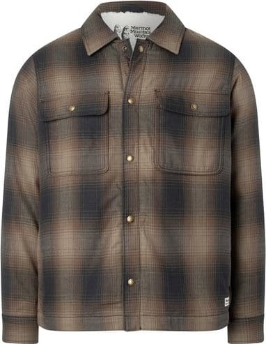 Marmot Men's Ridgefield Sherpa Flannel Shirt Jacket BLACK