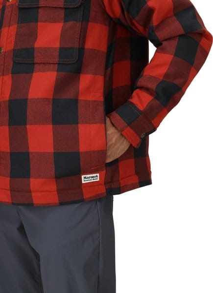Marmot Men's Ridgefield Sherpa Flannel Shirt Jacket Sumac / Red