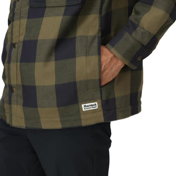 Marmot Men's Ridgefield Sherpa Flannel Shirt Jacket Nori/Black