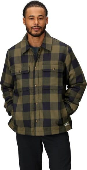 Marmot Men's Ridgefield Sherpa Flannel Shirt Jacket Nori/Black