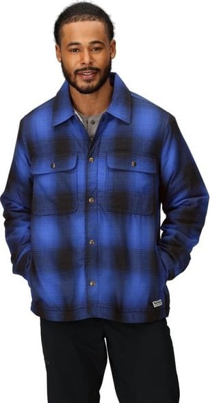 Marmot Men's Ridgefield Sherpa Flannel Shirt Jacket Oxide Blue