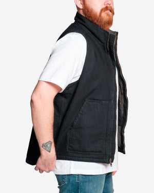 Carhartt Washed Duck Lined Mock Neck Vest Black