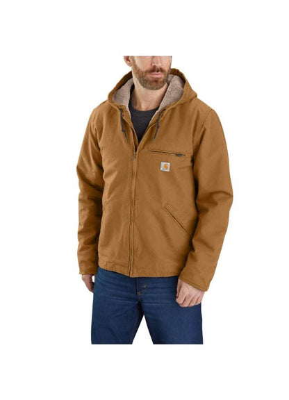 Carhartt Washed Duck Sherpa Lined Jacket Brown - NatureLife