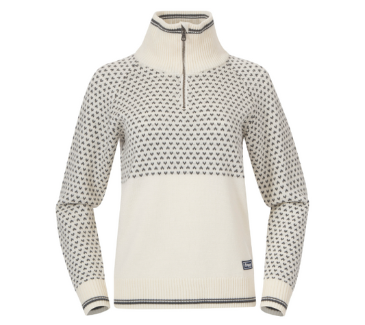 Bergans Alvdal Wool Women Half Zip Vanilla White/Solid Dark Grey