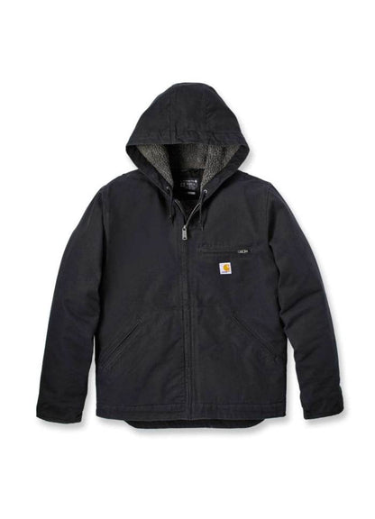 Carhartt Washed Duck Sherpa Lined Jacket Black - NatureLife